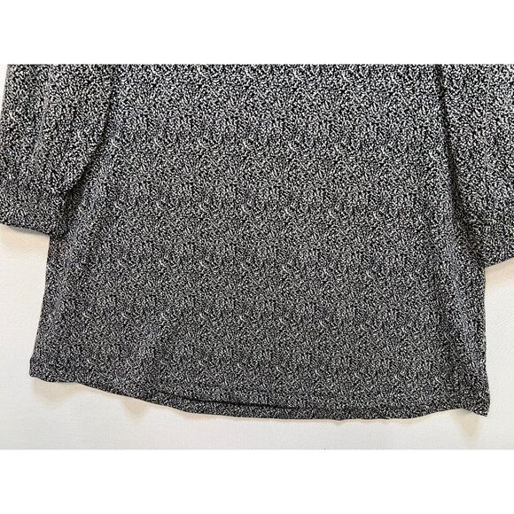 Loft Womens Cozy Square Neck Shift Dress Long Sleeve Size M Black White Speckled - Picture 4 of 12